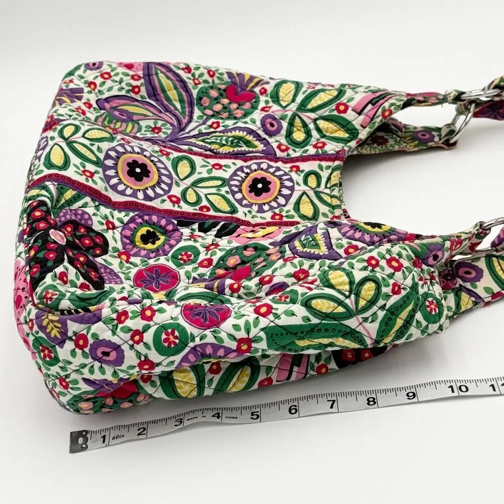 Vera Bradley Viva La Vera Purple Floral Print Quilted Tote Hobo Bag